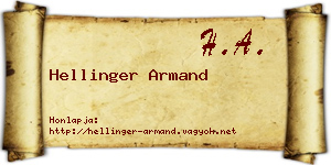 Hellinger Armand névjegykártya